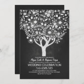 Invitation mariage rustique d'un arbre à plateau (Devant / Derrière)