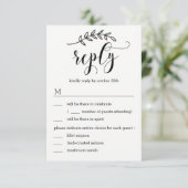 Invitation Mariage rustique Elegance RSVP avec options de men (Debout devant)