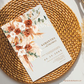 Invitation Mariage rustique élégant moderne avec fleurs en te
