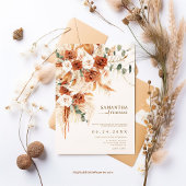 Invitation Mariage rustique élégant moderne avec fleurs en te