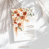 Invitation Mariage rustique élégant moderne avec fleurs en te