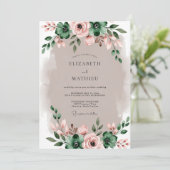 Invitation Mariage rustique élégant vert émeraude (Debout devant)