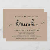 Invitation Mariage rustique Elopement Heureux Jamais Après Br (Devant / Derrière)