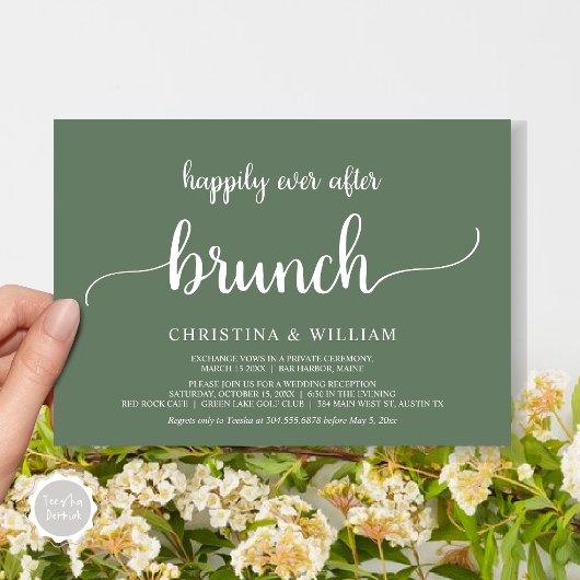 Invitation Mariage rustique Elopement Heureux Jamais Après Br