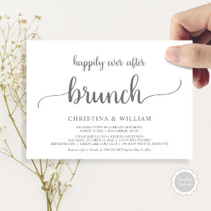 Invitation Mariage rustique Elopement Heureux Jamais Après Br