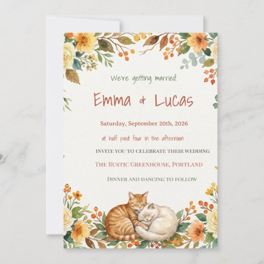 Invitation Mariage Rustique Emma Lucas (Devant)