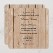 Invitation Mariage rustique en bois (Devant / Derrière)