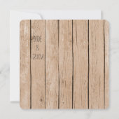 Invitation Mariage rustique en bois (Dos)