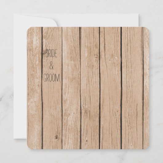 Invitation Mariage rustique en bois (Dos)