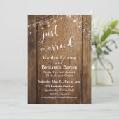 Invitation Mariage Rustique en Bois Brun et Lumières (Debout devant)