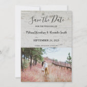 Invitation Mariage rustique en bois de grange de pays Enregis (Devant)