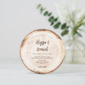 Invitation Mariage Rustique en Bois Découpe Personnalisée (Debout devant)