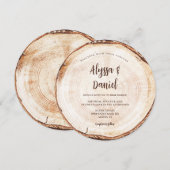 Invitation Mariage Rustique en Bois Découpe Personnalisée (Devant / Derrière)