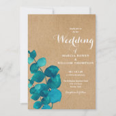 Invitation Mariage rustique en bois d'eucalyptus (Devant)