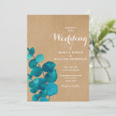 Invitation Mariage rustique en bois d'eucalyptus (Debout devant)