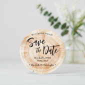 Invitation Mariage rustique en bois Enregistrer la date avec (Debout devant)
