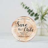 Invitation Mariage rustique en bois Enregistrer la date Photo (Debout devant)