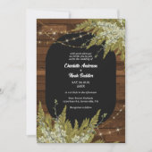 Invitation Mariage rustique en bois et verdure (Devant)