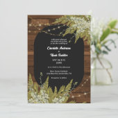 Invitation Mariage rustique en bois et verdure (Debout devant)