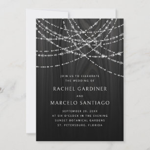 Invitation Mariage rustique en bois noir