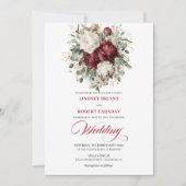 Invitation Mariage rustique en Bourgogne avec fleurs blanches (Devant)