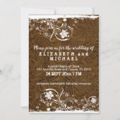 Invitation Mariage rustique en cuir et dentelle (Devant)