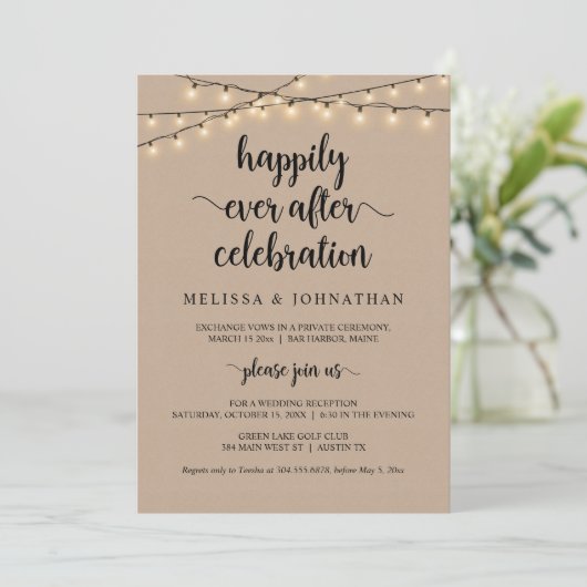 Invitation Mariage Rustique en Elopement, Célébration de Féli (Debout devant)