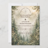 Invitation Mariage rustique en forêt champêtre (Devant)