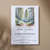 Invitation Mariage rustique en forêt dans les bois verts