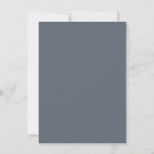 Invitation Mariage rustique en forêt de pins gris ardoise (Dos)