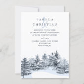 Invitation Mariage rustique en forêt de pins gris ardoise (Devant)