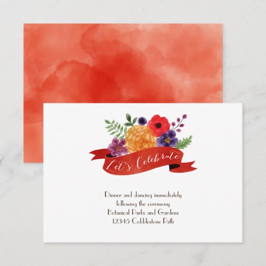 Invitation Mariage rustique en forme de coeur (Devant / Derrière)