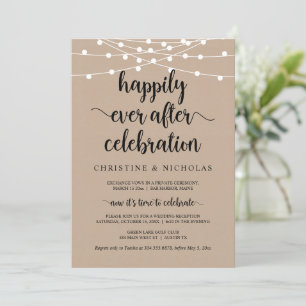Invitation Mariage Rustique en Intimité, Célébration de Félic