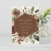 Invitation Mariage rustique en terre cuite dans un pré (Debout devant)