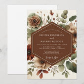 Invitation Mariage rustique en terre cuite dans un pré (Devant / Derrière)
