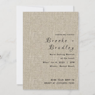 Invitation Mariage Rustique en Toile de Jute