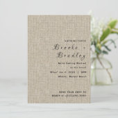 Invitation Mariage Rustique en Toile de Jute (Debout devant)