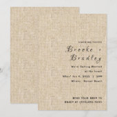 Invitation Mariage Rustique en Toile de Jute (Devant / Derrière)