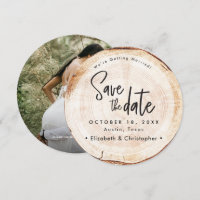 Mariage rustique en tranches de bois Enregistrer l