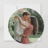 Invitation Mariage rustique Enregistrer Date Bois Slice Denim (Dos)