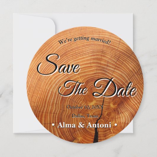 Invitation Mariage rustique Enregistrer la date conception du (Devant)
