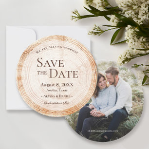 Invitation Mariage rustique Enregistrer la photo de date Barr