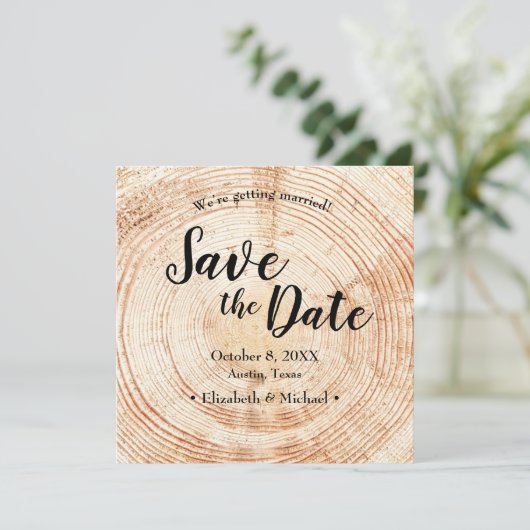 Invitation Mariage rustique Enregistrer la photo de date Invi (Debout devant)