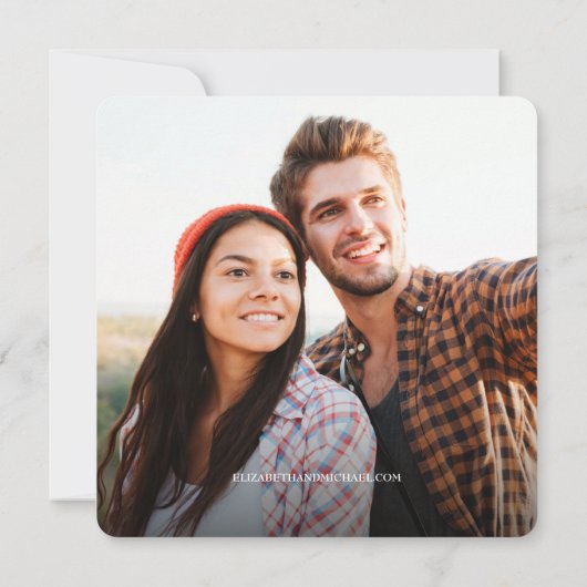 Invitation Mariage rustique Enregistrer la photo de date Wood (Dos)