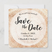 Invitation Mariage rustique Enregistrer la photo de date Wood (Devant)
