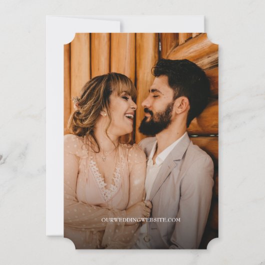 Invitation Mariage rustique Enregistrer la photo de la date W (Dos)