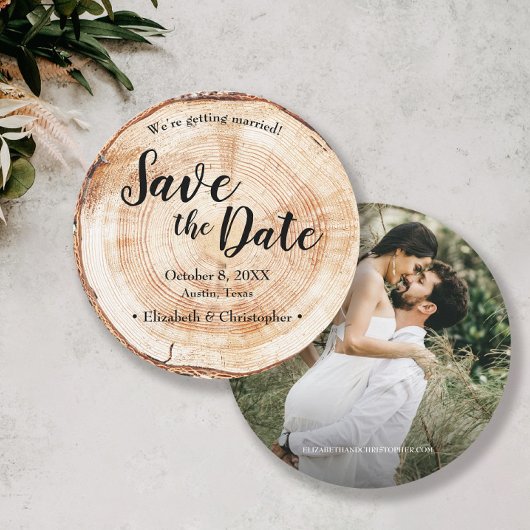 Invitation Mariage rustique Enregistrer la photo de la date W