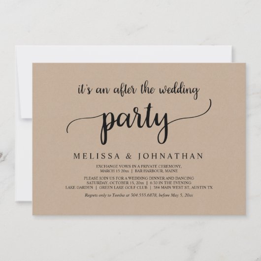 Invitation Mariage rustique et intimiste de rêve (Devant)