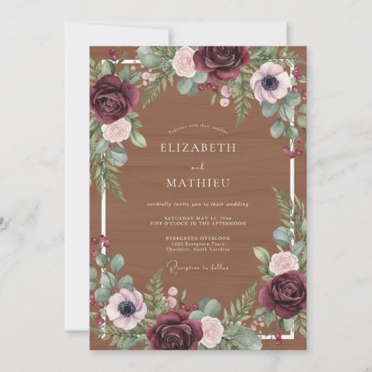 Invitation Mariage rustique et maussade (Devant)