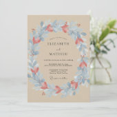 Invitation Mariage Rustique Ethéréal Corail Tan (Debout devant)